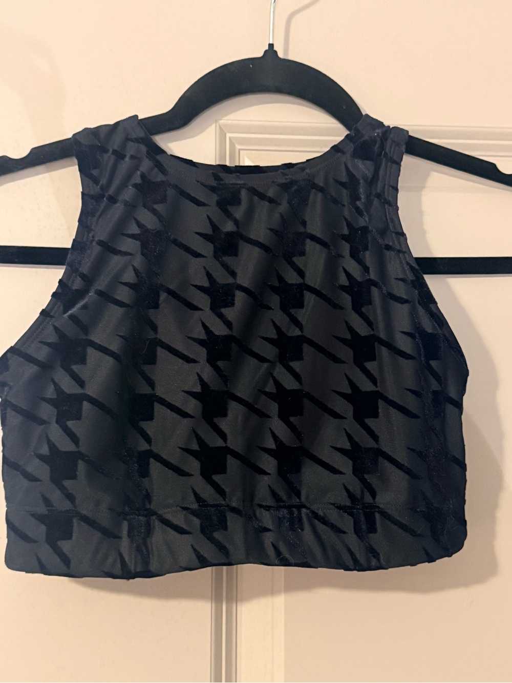 Savage X Fenty Black Houndstooth Cropped Tank